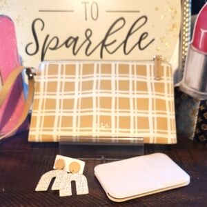 Polo Ralph Lauren Tan and White Clutch